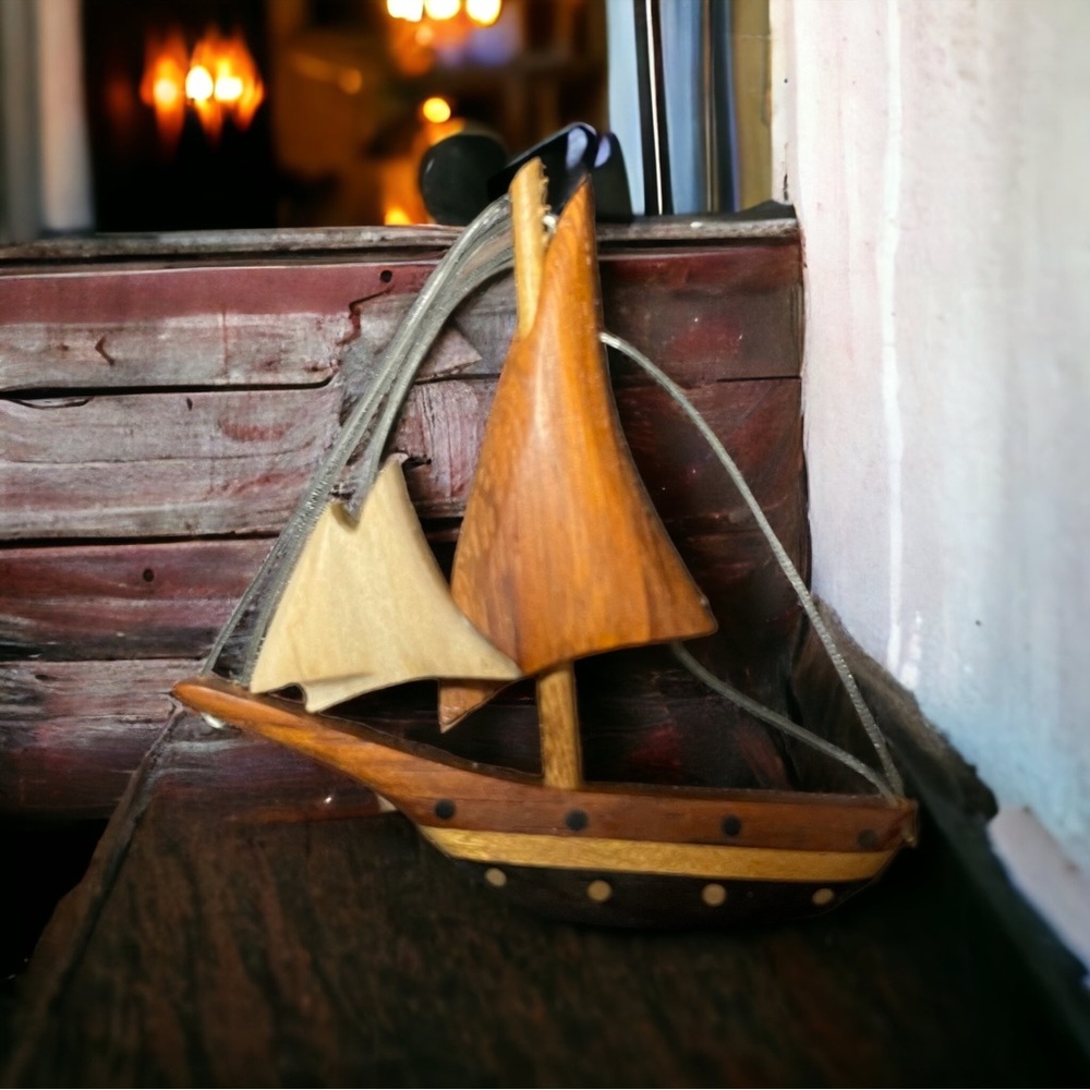 New! ☆ Balinese Handmade Sailship Pin For Bags, Clothes, Etc.!